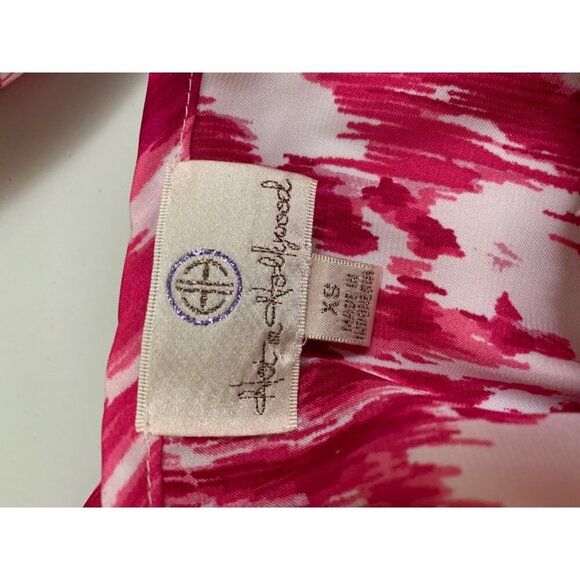 Womens Off-Shoulder Ruffle Pink Ikat Blouse  XS - Picture 5 of 6